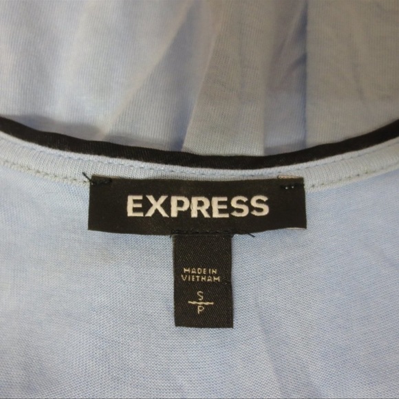 Express S Blue/ Black Stripe Knit Sleeveless Top - Picture 2 of 4